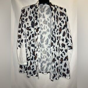 Leopard Print Cardigan Women Size XL